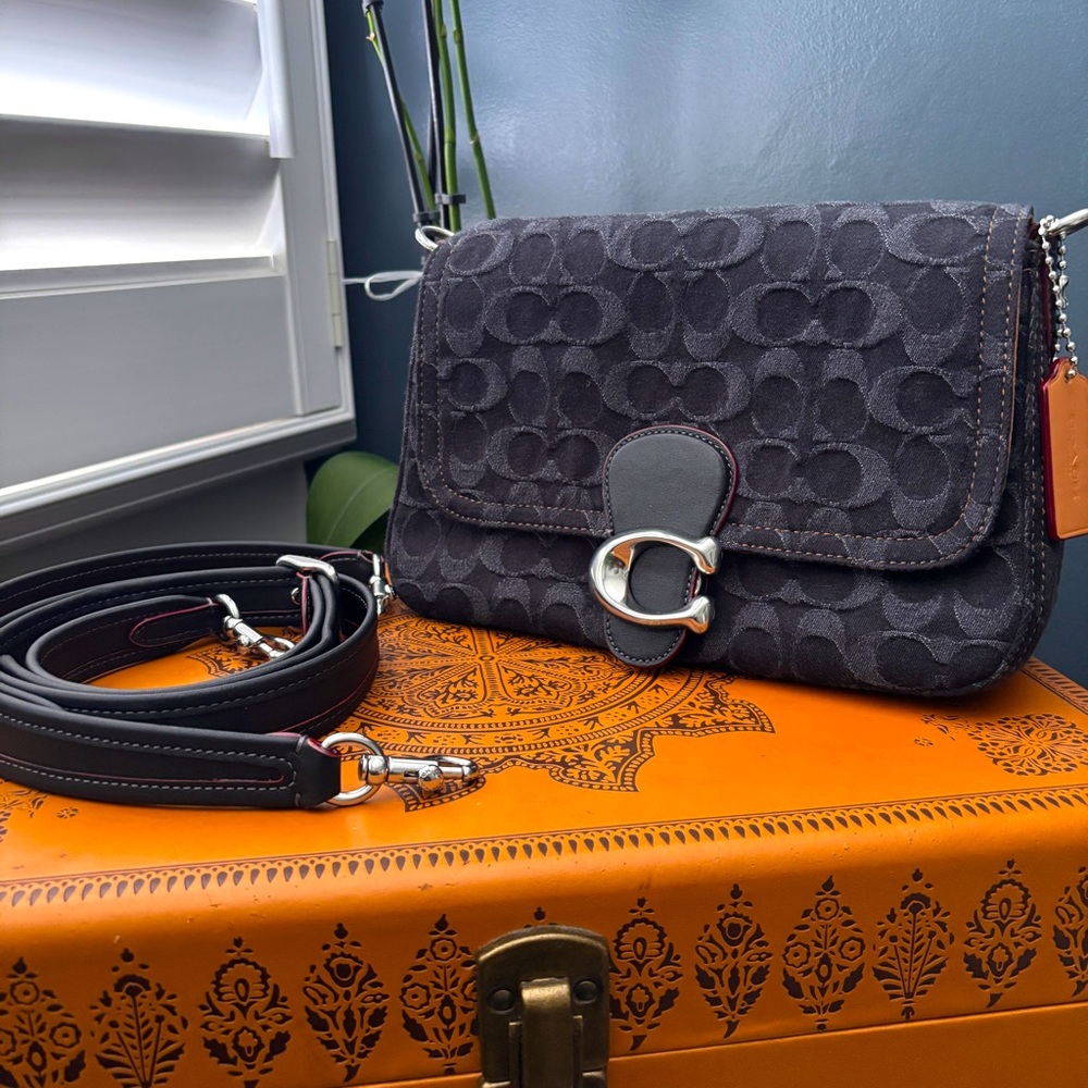 Coach Soft Tabby Bag in Black Denim